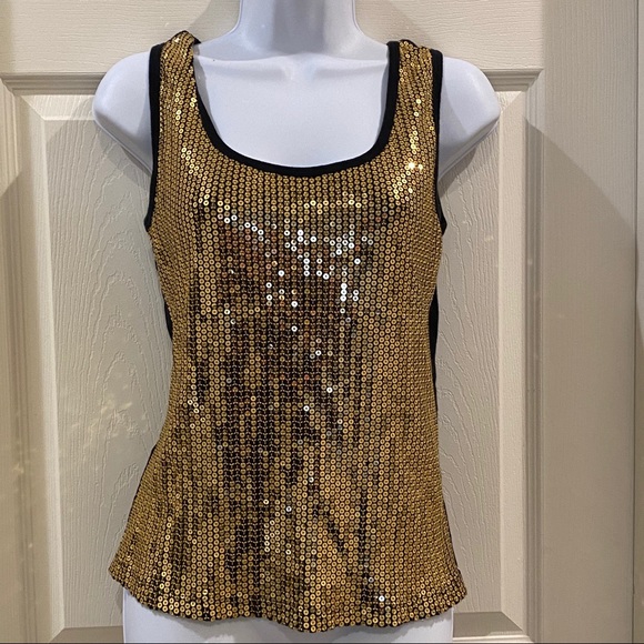 Bisou Bisou Tops - ❤️BISOU BISOU Gold Bling Sparkle Tank
